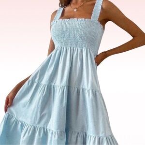 ZARA Blogger Favorite Light Blue Poplin Dress (Sz XS)